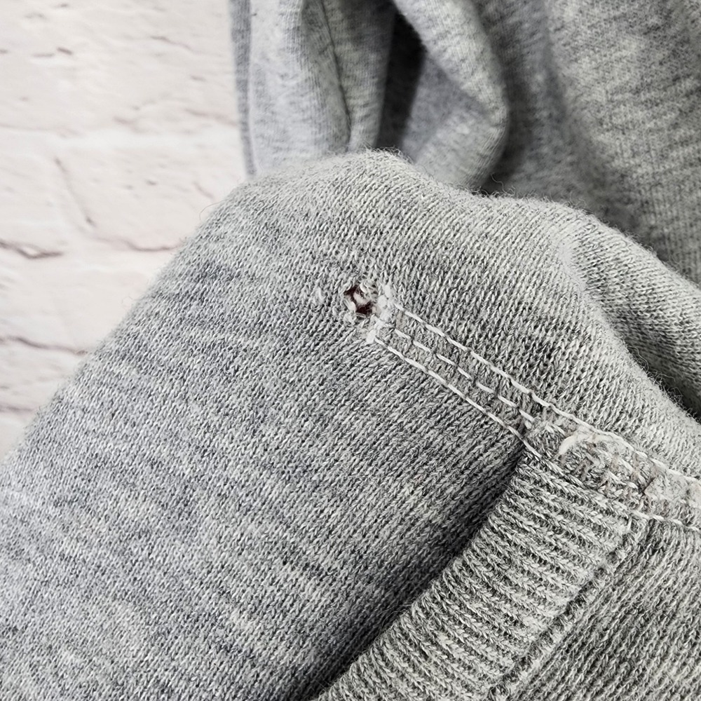 Vintage Y2K American Eagle Sweater Small Preppy V Neck Hood Bella Layering Gray - Picture 4 of 10